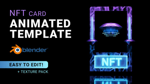 NFT neon card template for Blender (.blend file + tutorial)