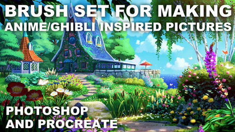 Brush set for making Anime/Ghibli inspired Pictures