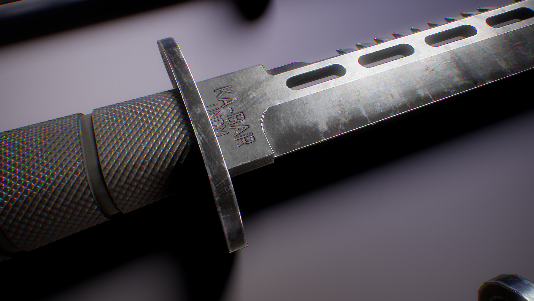 ArtStation PBR Futuristic Kabar Combat Knife Set Game Assets