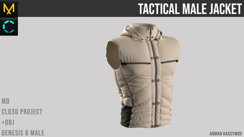 Tactical Male Jacket | Marvelous designer project | + .obj