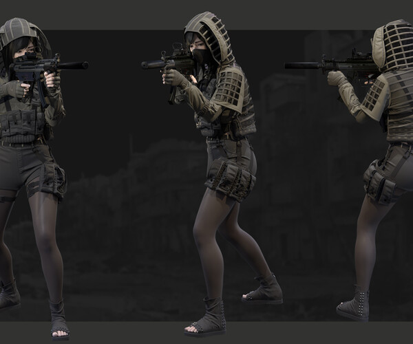 ArtStation - Female tactical outfit. Zprj/Obj/Pose Genesis 8