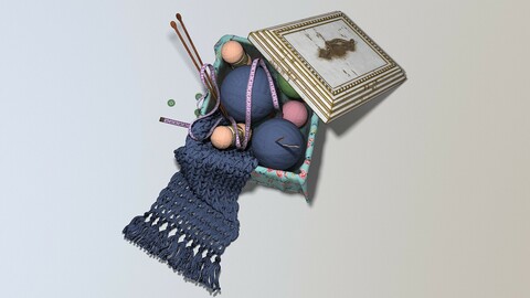 Box for knitting accessories 3d model