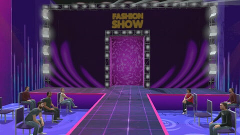 Fashion Ramp Interior- Crowded Animated Unity 3d