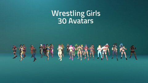 Wrestling Girls Animated 30 Avatar Pack
