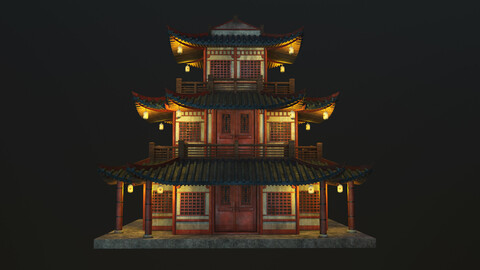 Asian/Japanese Korean & chinese Realistic 3dBuilding