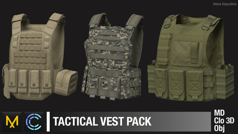 3 Tactical vest pack / Marvelous Designer / Clo 3D project