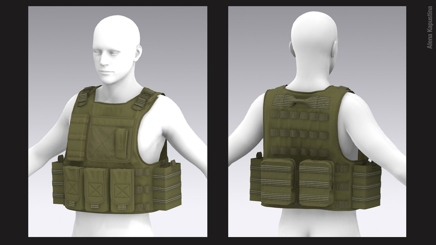 Police Bulletproof Plate Carrier Vest (Marvelous Designer / Clo 3D project)