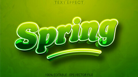 Cartoon text effect, editable spring text and comic text style