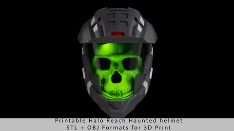 printable halo reach haunted helmet 3D print model