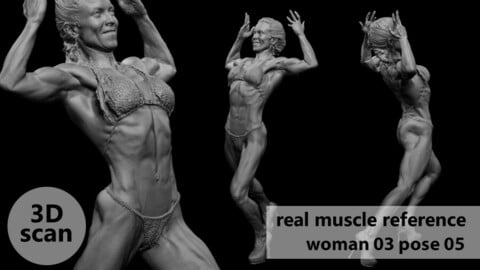 3D scan real muscleanatomy Woman03 pose 05