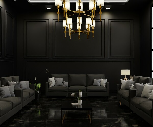 ArtStation dark living room Resources