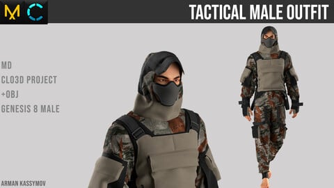 Tactical Male Outfit | Marvelous Designer Project  | + .OBJ