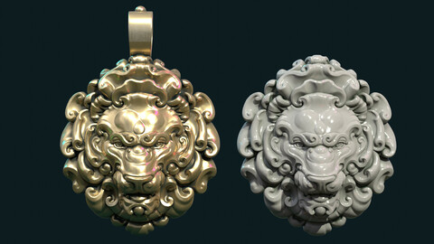 Lion Head Pendant II