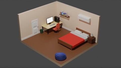 Low Poly BedRoom