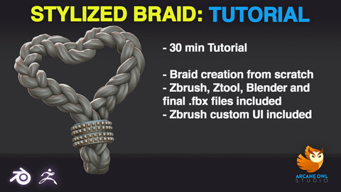 Stylized Braid Tutorial [Blender + ZBrush]