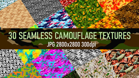 30  JPG seamless camouflage textures and patterns.
