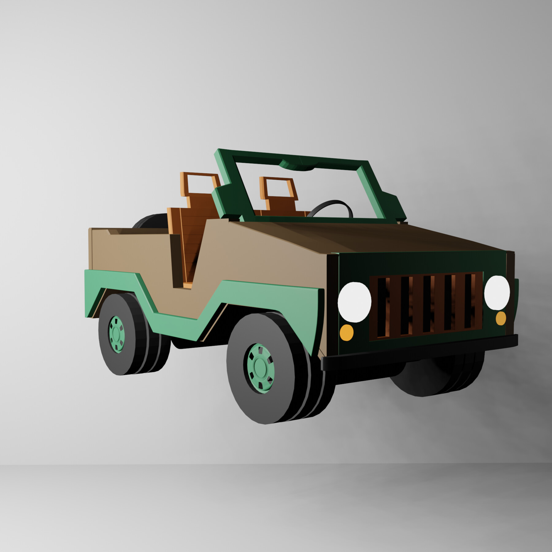 ArtStation Wood car toy Game Assets