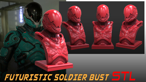 Futuristic Soldier Bust