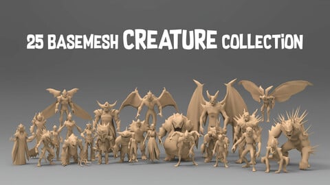 25 Basemesh creature collection