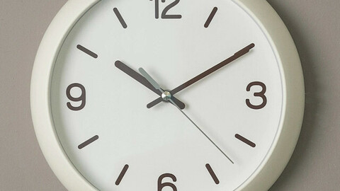 White Dome Round Noiseless Wall Clock