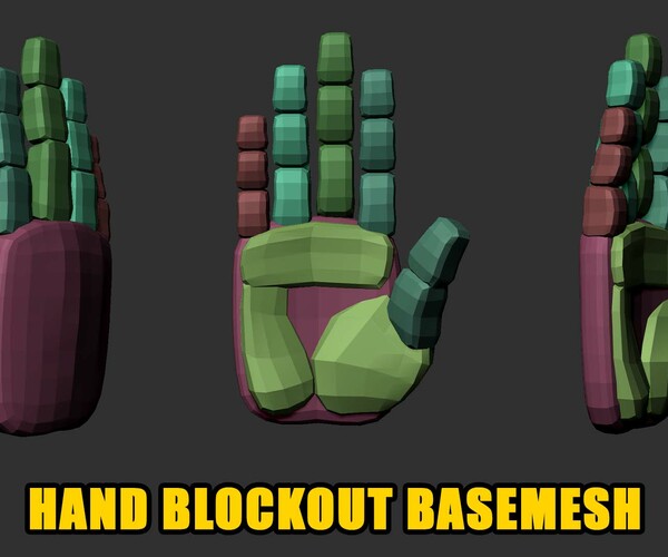 ArtStation - Hand Blockout Basemesh | Resources