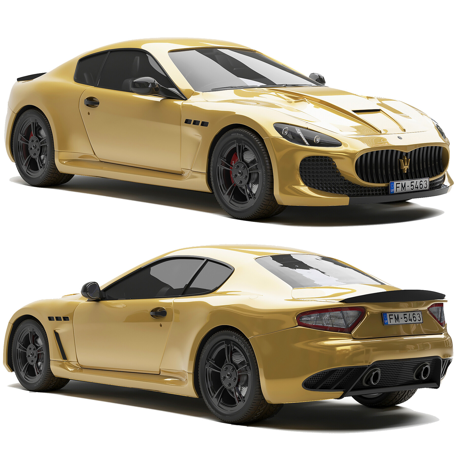 Artstation Maserati Granturismo Gold Chrome Resources