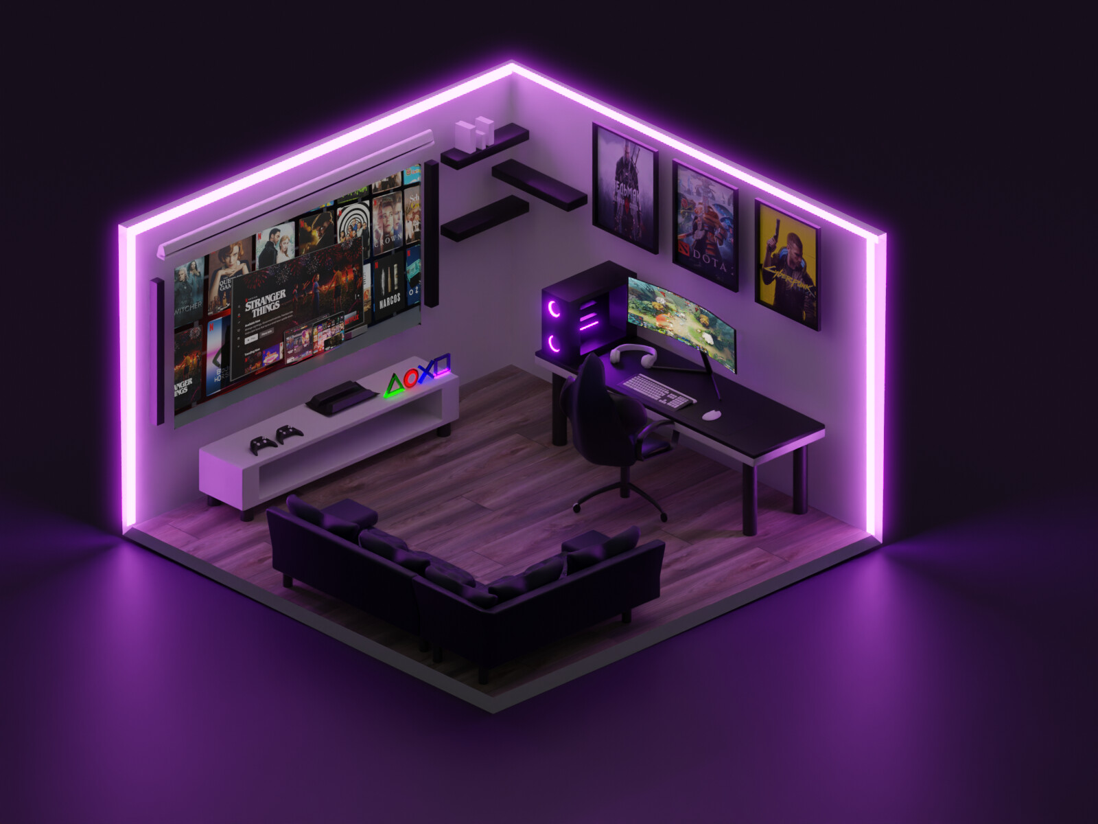 ArtStation - Gaming's room