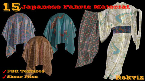15 PBR Japanese Fabric Material + SBSAR
