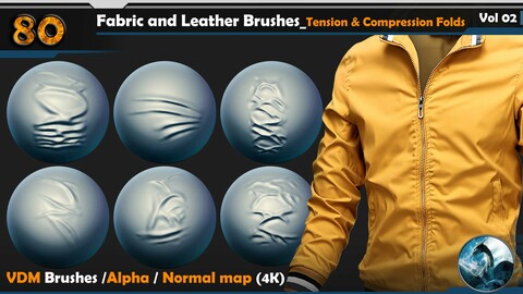 80 Fabric and Leather (VDM) Brushes_Tension & Compression Folds Vol 02