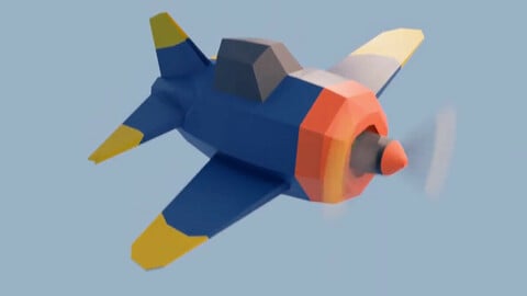 Low-Poly Airplane Model Rendered and Animated