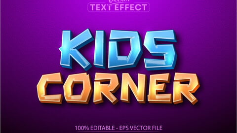 Cartoon text effect, editable kids cornet text and comic text style