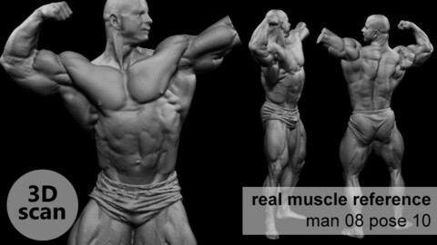 3D scan real extreme muscleanatomy Man08 pose 10