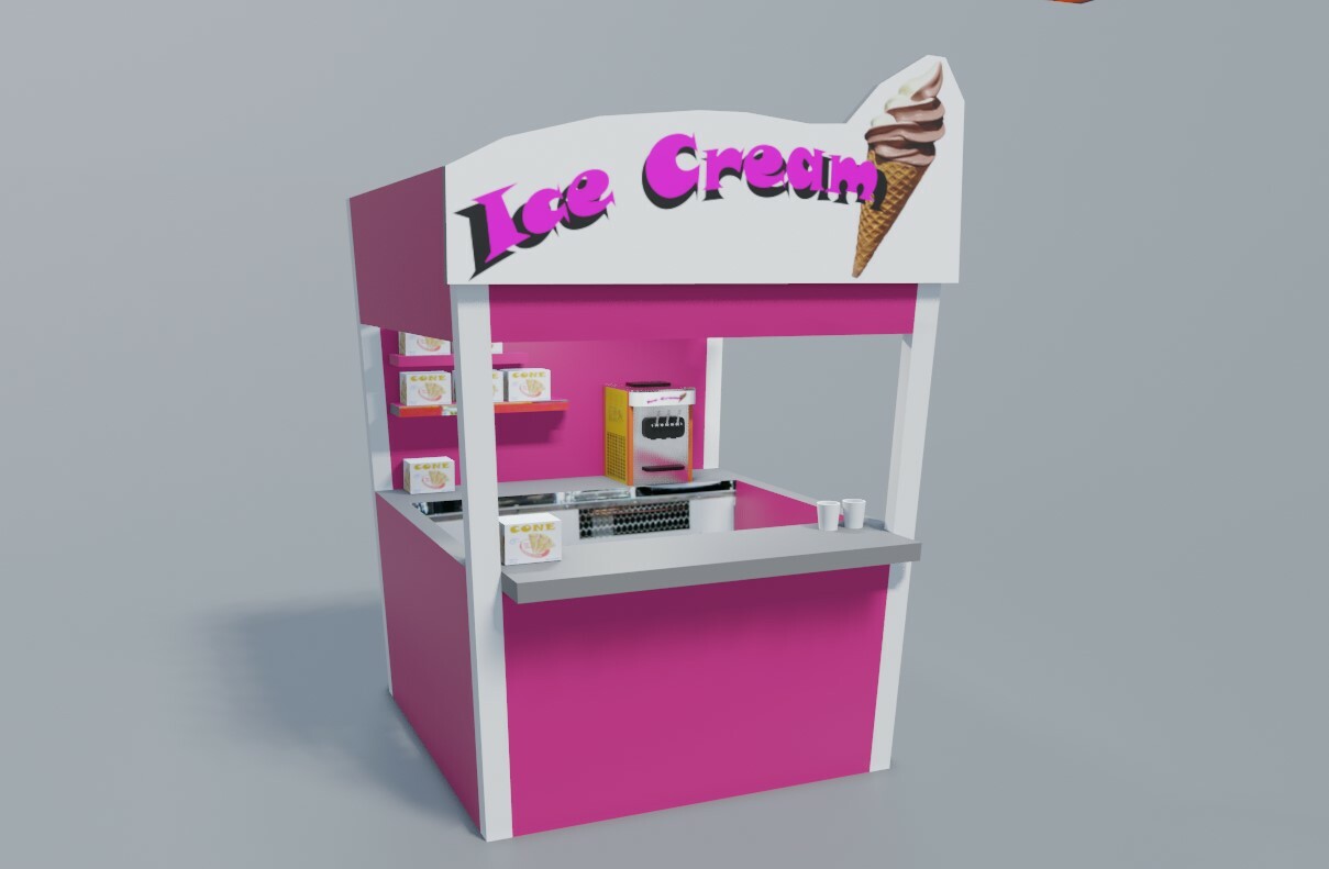 Cristiano Simao dos Santos - Ice Cream Stand - Shop - Sorveteria Low-poly  3D model