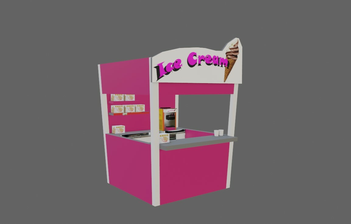 Cristiano Simao dos Santos - Ice Cream Stand - Shop - Sorveteria Low-poly  3D model