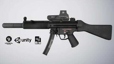 MP5 modulare Gun Weapon model