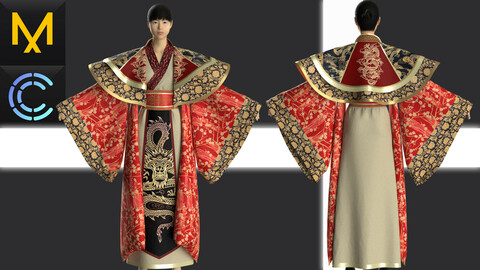 Chinese Folk Dress OBJ mtl FBX ZPRJ