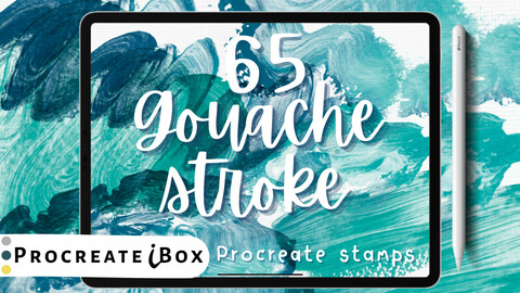 Realistic Gouache procreate stamps brushes | ProcreateiBox