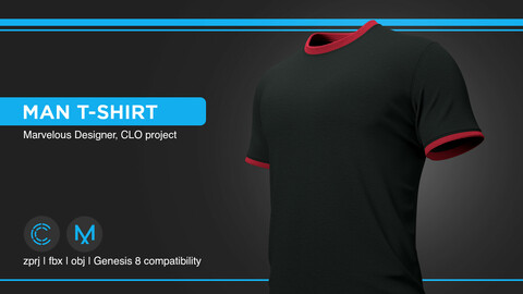 Man t-shirt | clo3d | marvelous designer