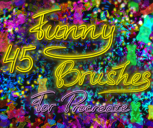 ArtStation Funny Brush Set 45 MarMirArt Funny Brushes For Procreate