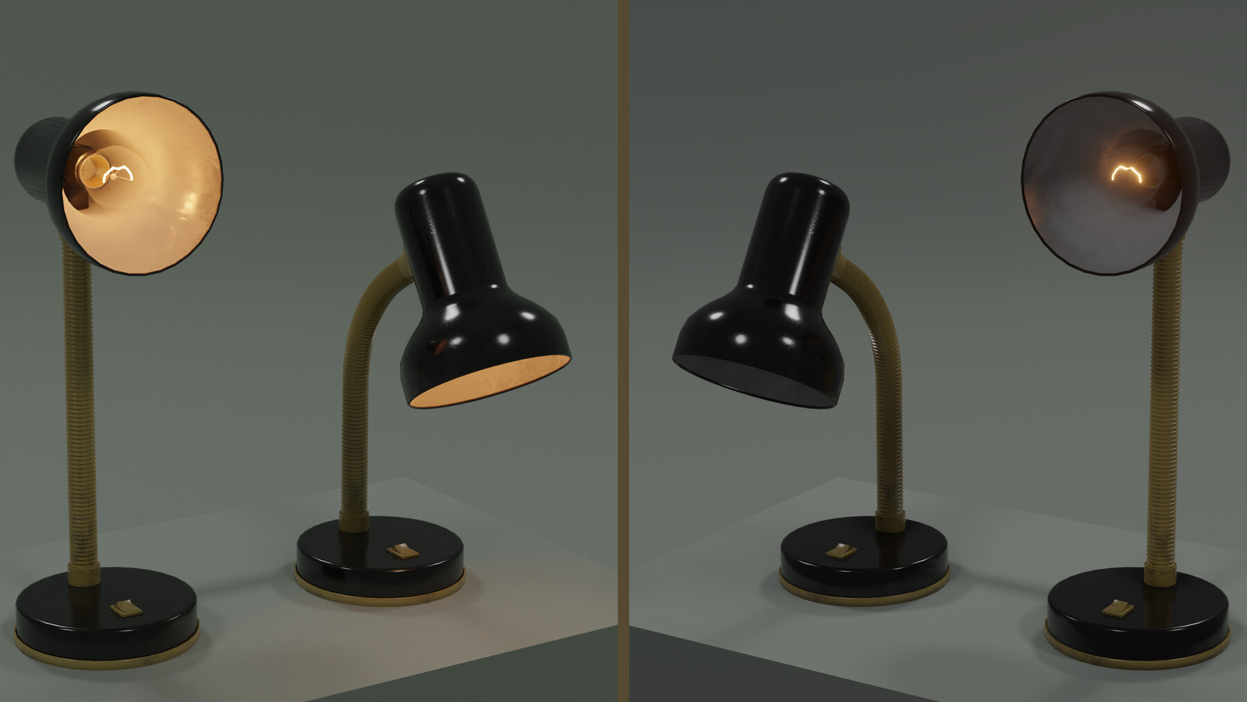 Artstation Desk Lamp With Bulb And, Lamps With Birds On Shaders