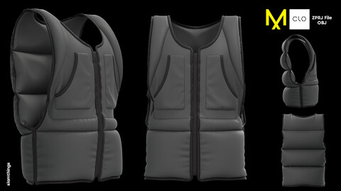 Future Fashion Vest / Waistcoat #005 - Clo3D/MarvelousDesigner + OBJ / NO TEXTURE / DIGITAL FASHION