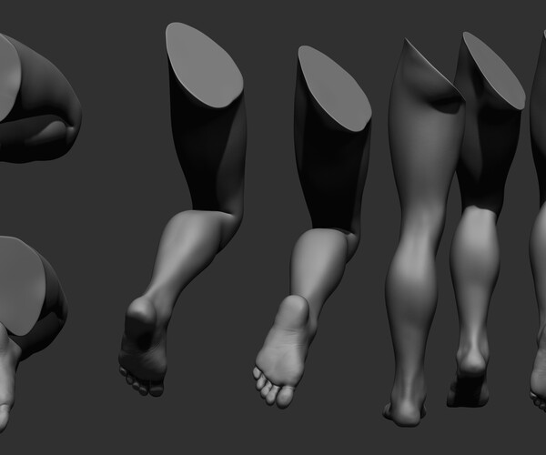 ArtStation 15 female leg poses OBJ+STL+ZTL+FBX Resources