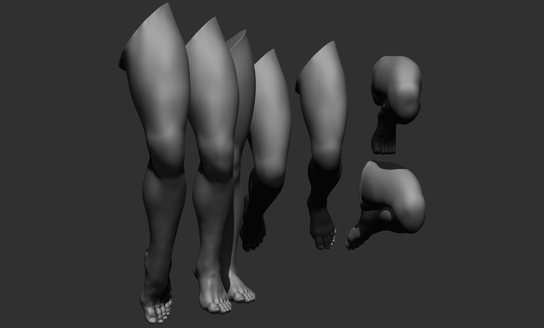 ArtStation 15 female leg poses OBJ+STL+ZTL+FBX Resources