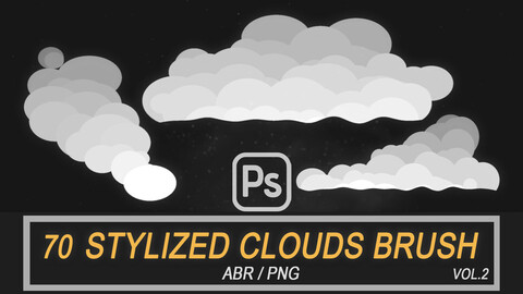 Stylized Clouds Brush (ABR)-(2k) Vol.2