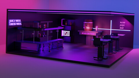 ArtStation - Isometric Bar interior