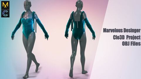 Sexy swimsuit / Marvelous Desinger/Clo3D Project+OBJ File+ FBX