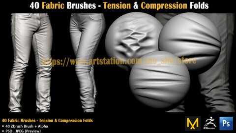 40 Fabric Brushes - Tension & Compression Folds