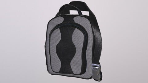 ONE SHOULDER BACKPACK LEATHER low-poly