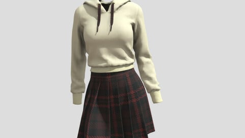 hoodie and skirt