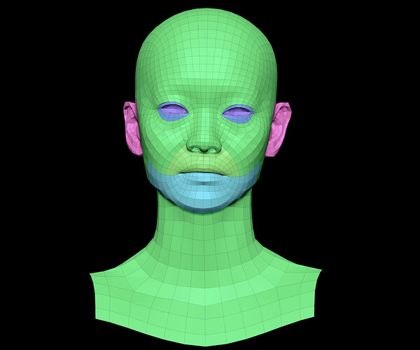 ArtStation - Retopologized Female 3D Head Scan | Miyaguchi Hoshie ...